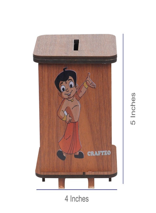 CRAFTZO Chota Bhim Wooden Money Bank | Piggy Bank | Gullak | Storage Bank | Gift for Boys | Perfect Return Gift Items for Kids - Image 2